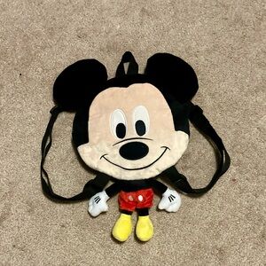 Disney Mickey Mouse Plush Zippered Backpack, Small (EUC)
